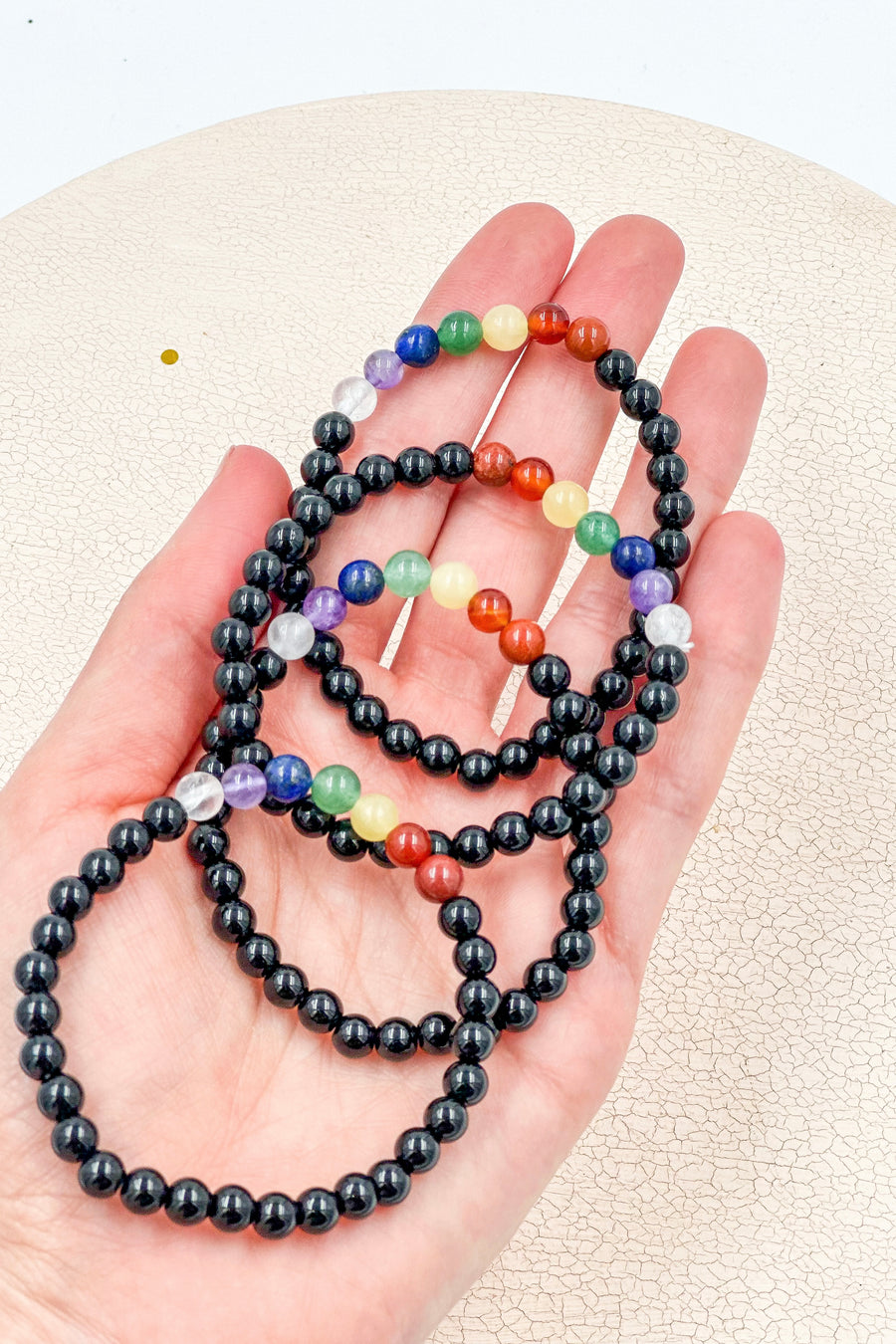 Pulsera Obsidiana negra & Chakras | Alegría - Autoestima