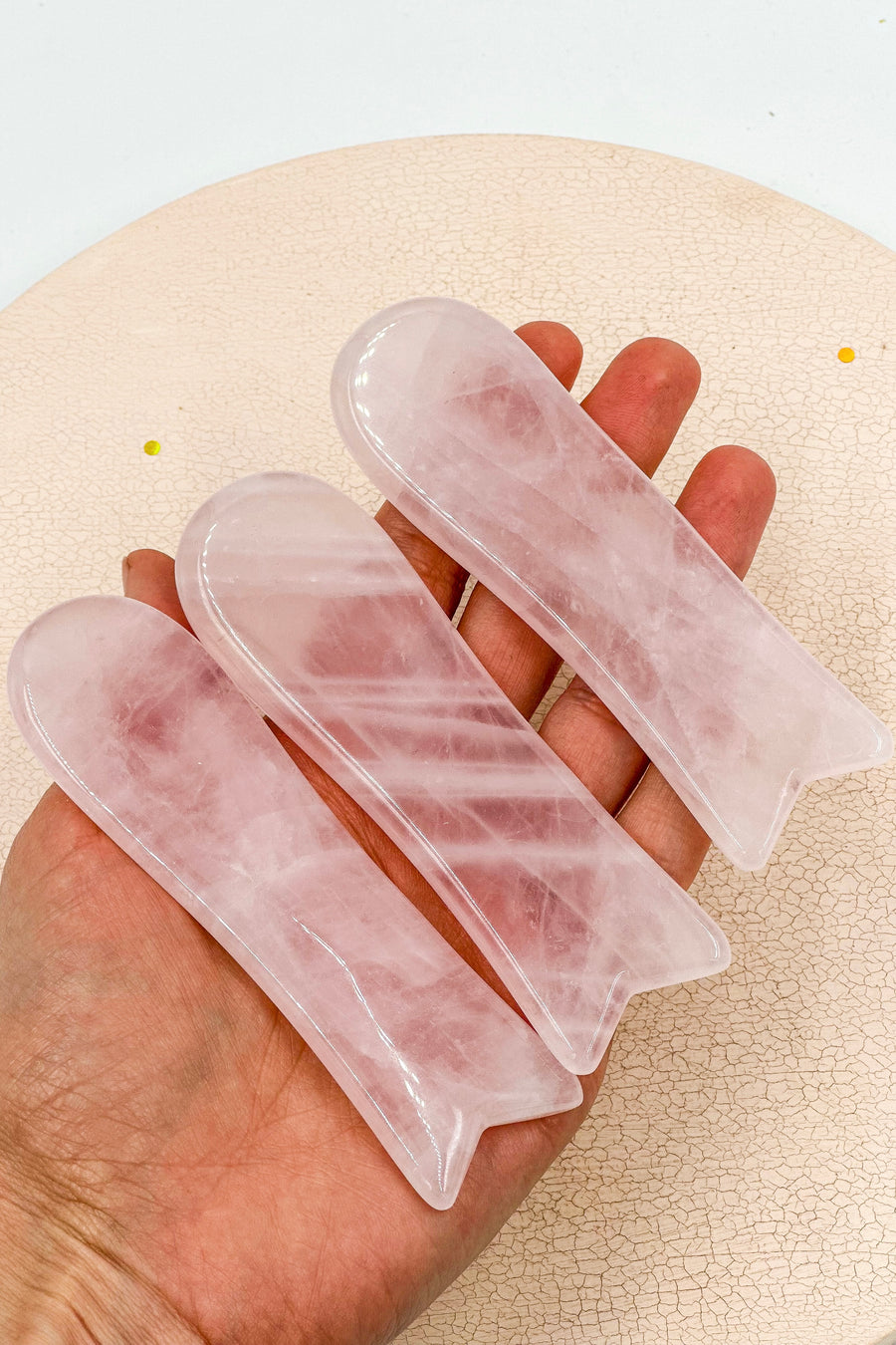 Gua Sha Pez | Cuarzo Rosa - Cuarzo verde