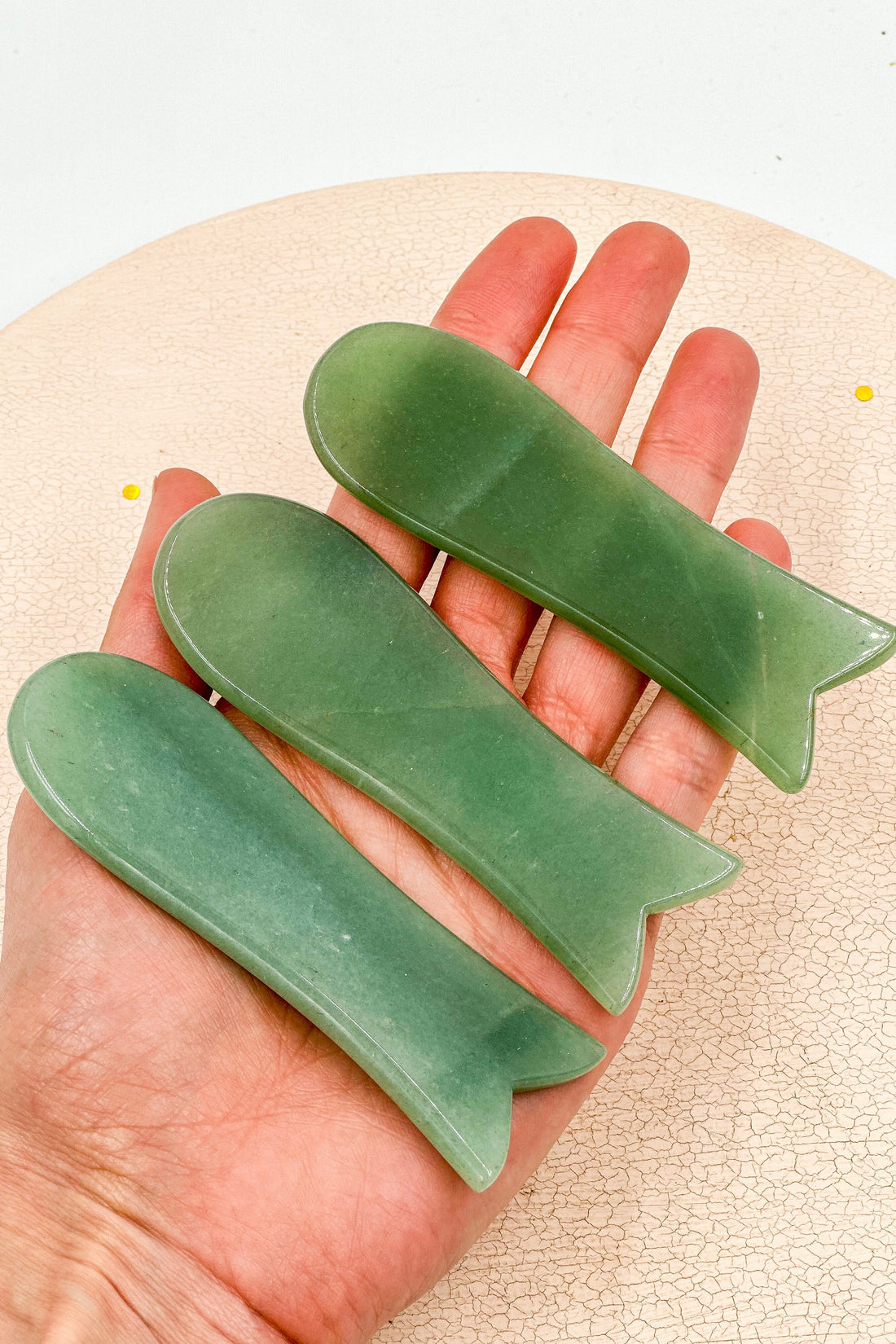 Gua Sha Pez | Cuarzo Rosa - Cuarzo verde