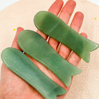 Gua Sha Pez | Cuarzo Rosa - Cuarzo verde