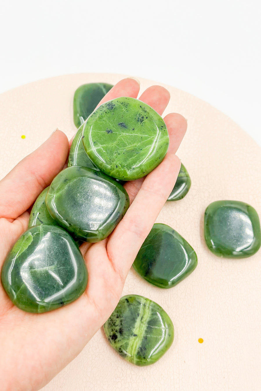 Canadian Jade Flat Tumble | Abundance - Good Luck