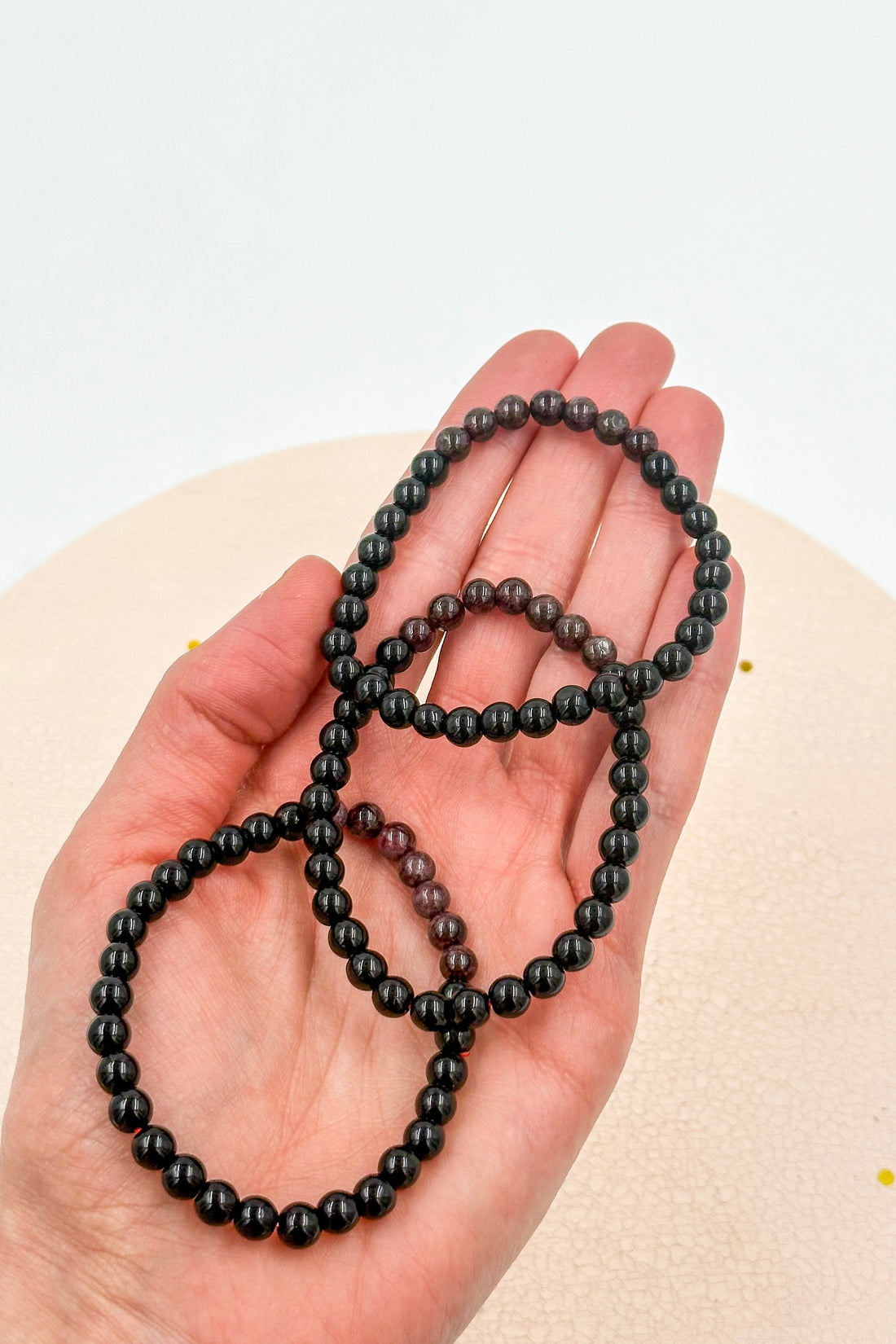 Pulsera Obsidiana negra & Granate | Protección - Pasión