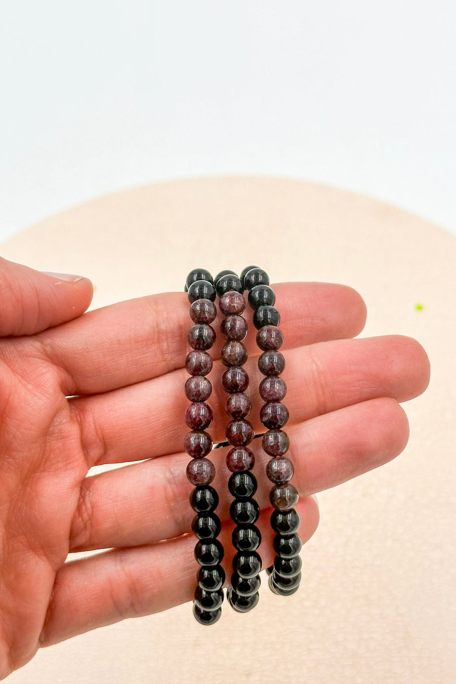 Pulsera Obsidiana negra & Granate | Protección - Pasión