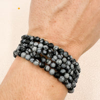 Pulsera Obsidiana nevada | 4mm | Autorrealización - Protección