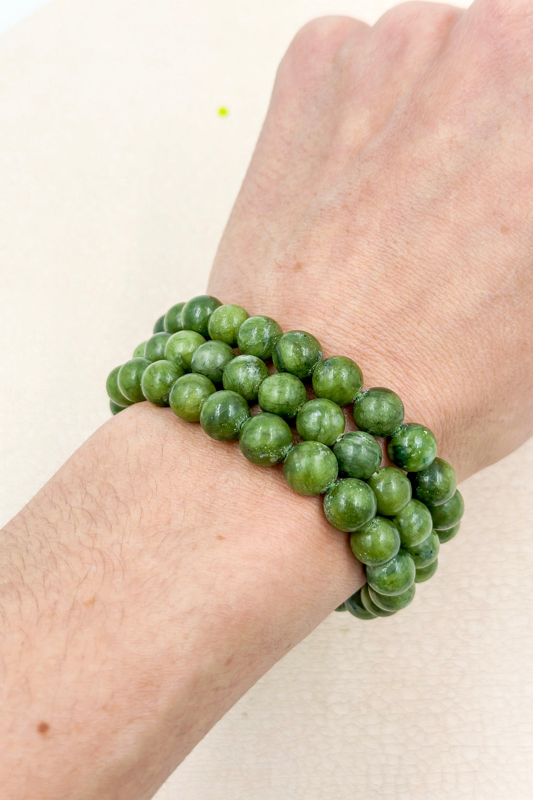 Pulsera Jade canadiense 8mm | Abundancia - Buena suerte