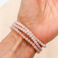 Pulsera Cuarzo rosa 4mm | Amor - Sensibilidad