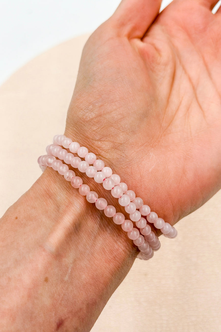 Pulsera Cuarzo rosa 4mm | Amor - Sensibilidad