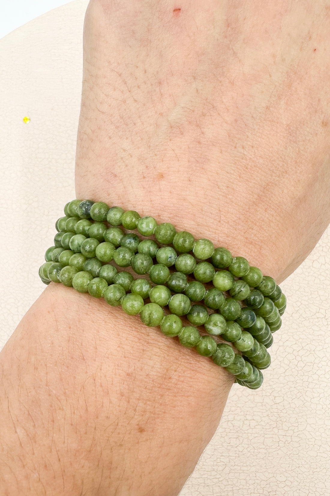 Pulsera Jade canadiense 4mm | Abundancia - Buena suerte