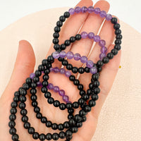 Pulsera Obsidiana negra & Amatista | Calma - Protección