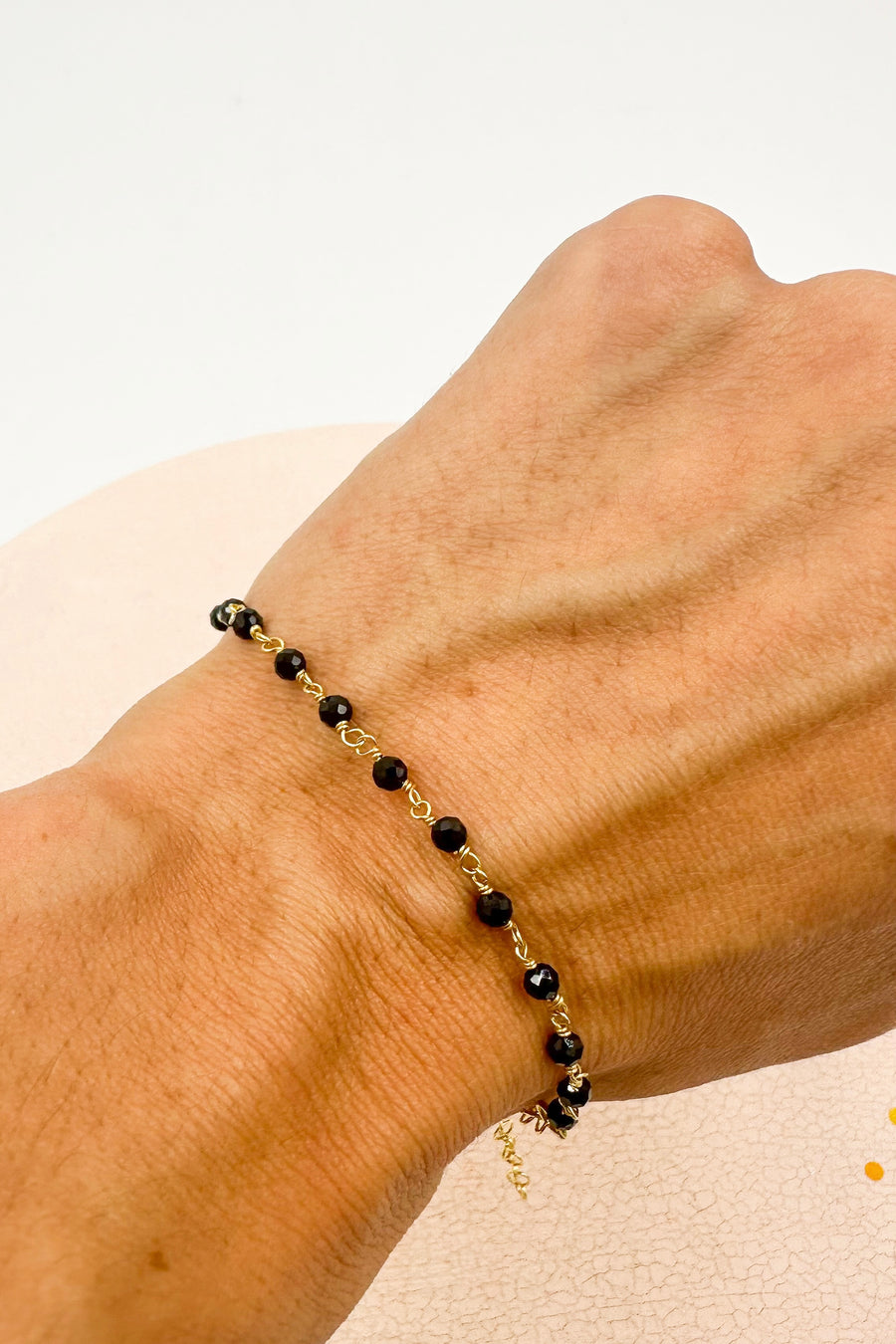 Pulsera Ónix negro | Calma - Positividad | Oro