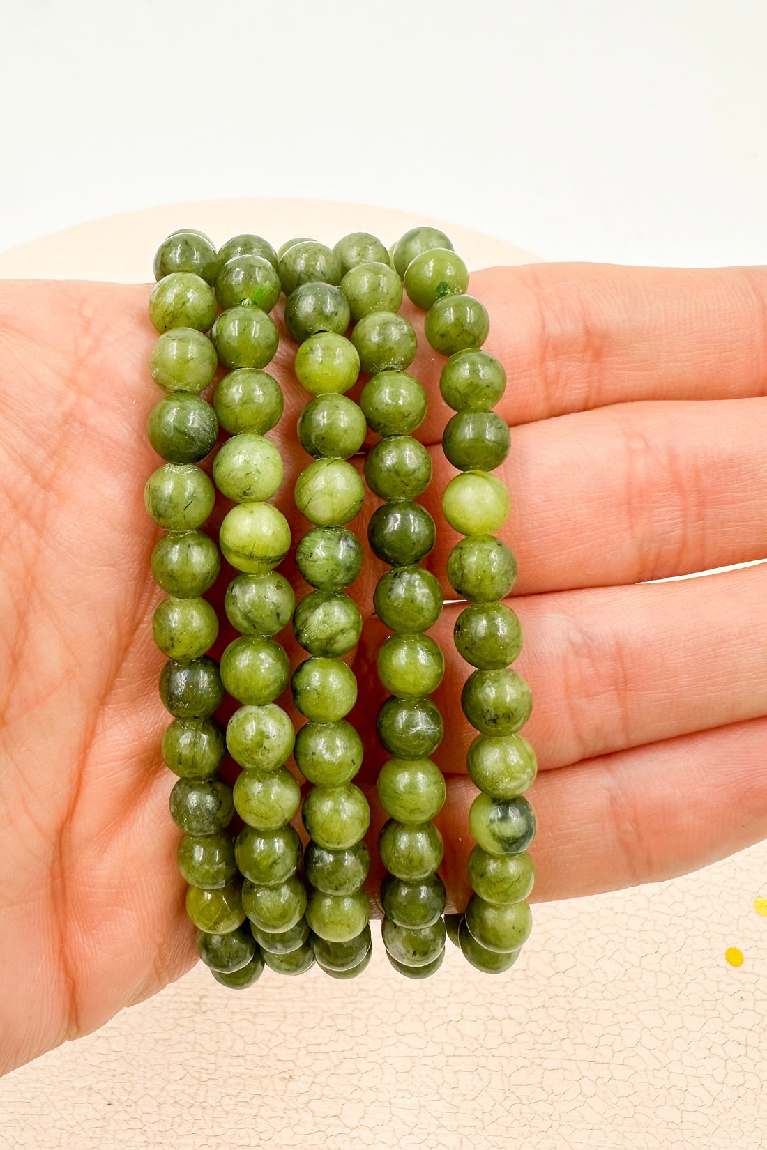 Pulsera Jade canadiense | 6mm | Abundancia - Buena suerte