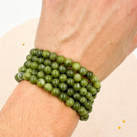 Pulsera Jade canadiense | 6mm | Abundancia - Buena suerte