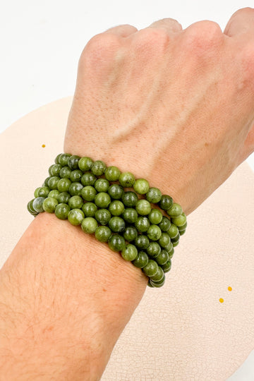 Pulsera Jade canadiense | 6mm | Abundancia - Buena suerte