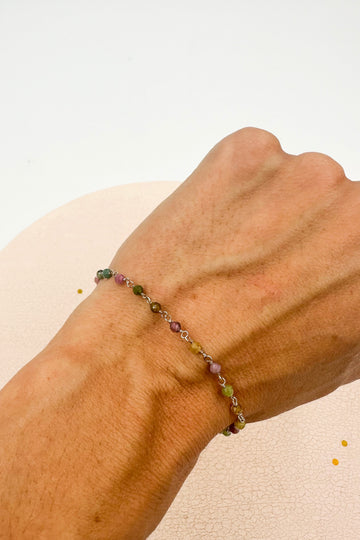 Pulsera Turmalina multicolor | Equilibrio - Protección | Plata