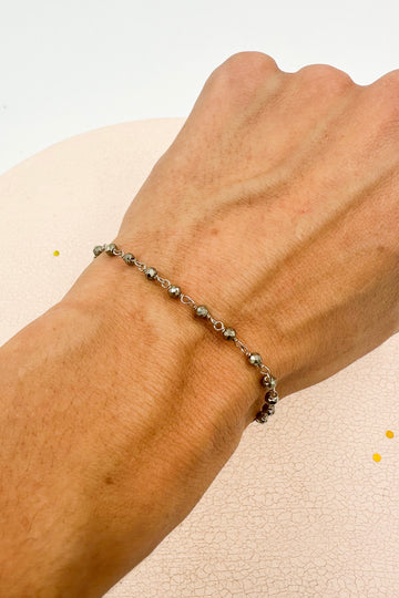 Pulsera Pirita | Abundancia - Positividad | Plata