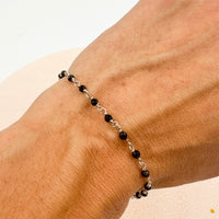 Pulsera Ónix negro | Calma - Positividad | Plata