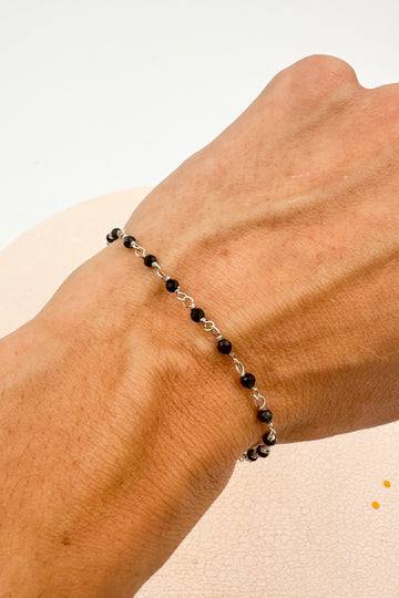 Pulsera Ónix negro | Calma - Positividad | Plata