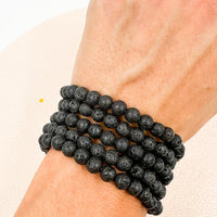 Pulsera Lava negra | 6mm | Alegría - Cambios