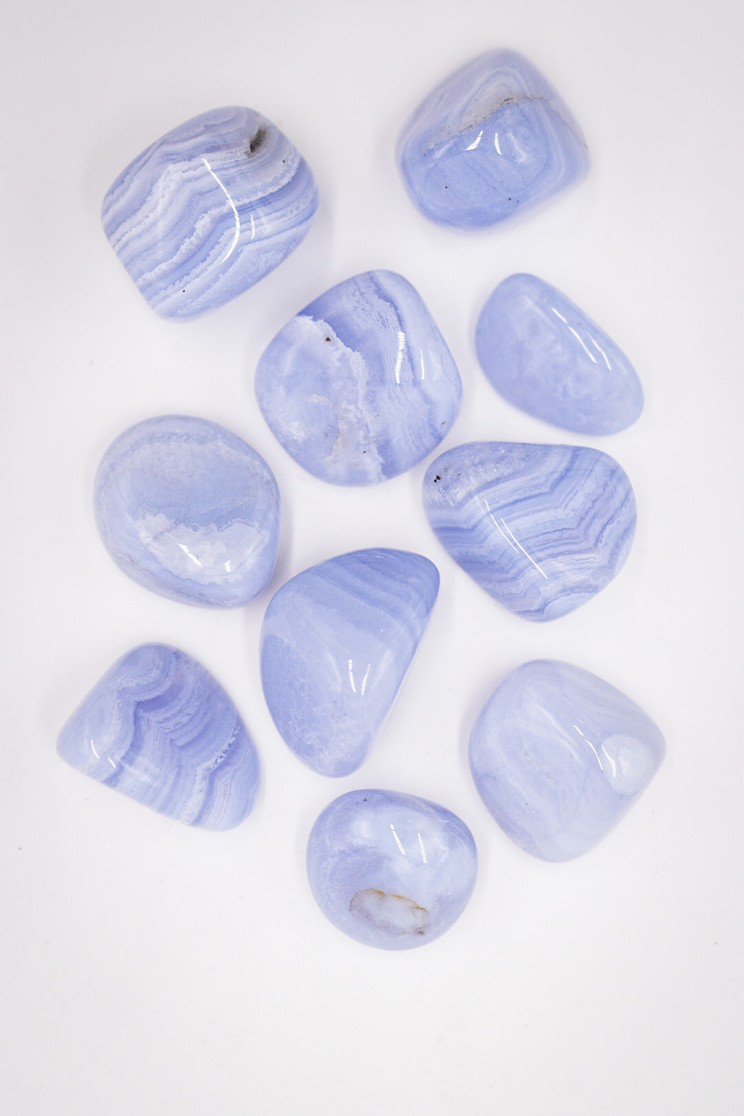 Blue chalcedony "A" Tumble | Calm - Communication