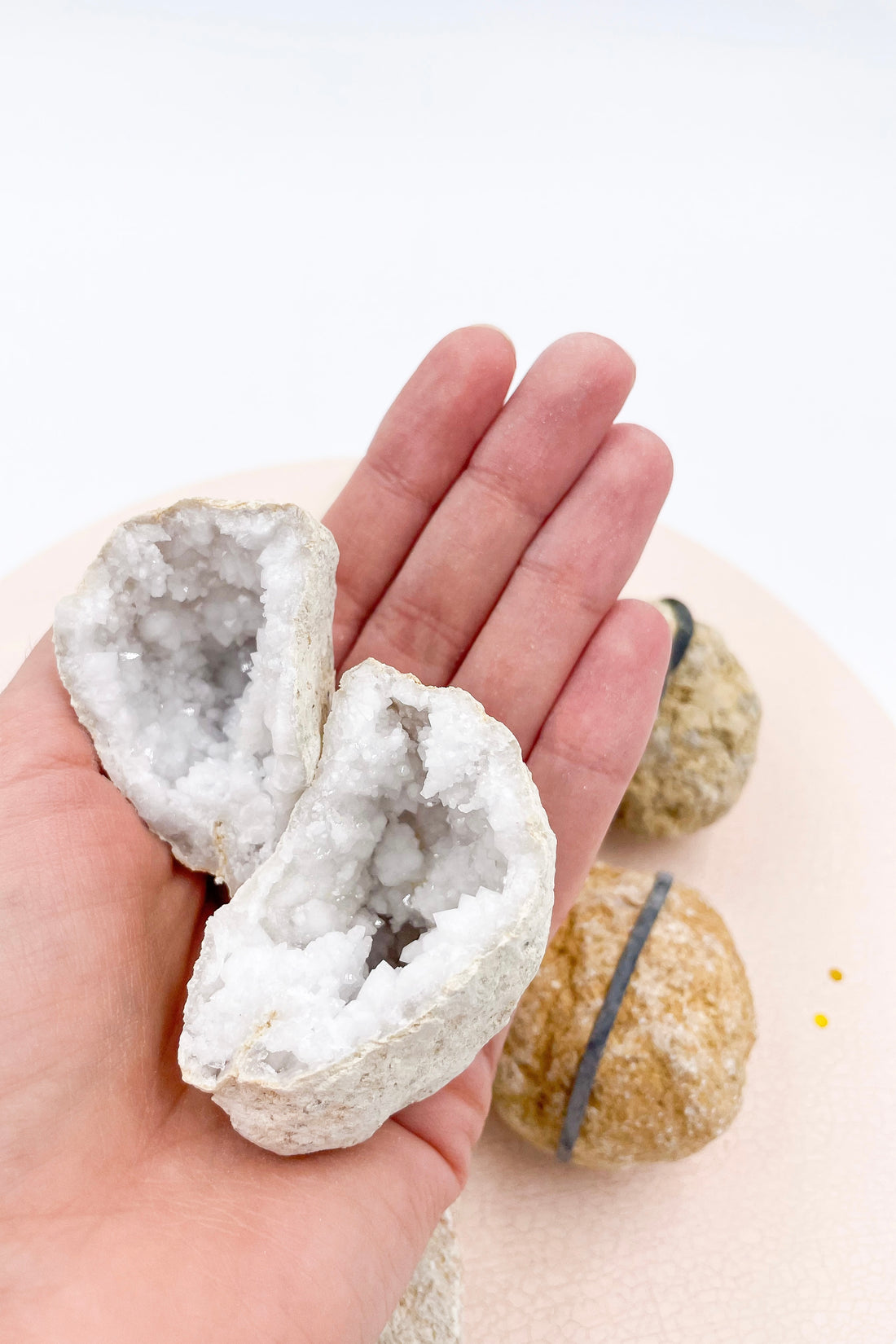 White Quartz Mini Geodes | good luck and protection