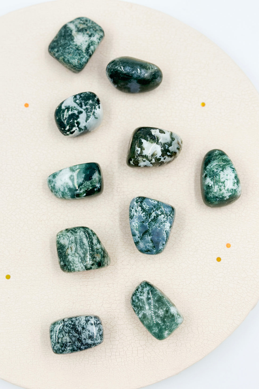 Moss Agate Tumble | Optimism - Balance 