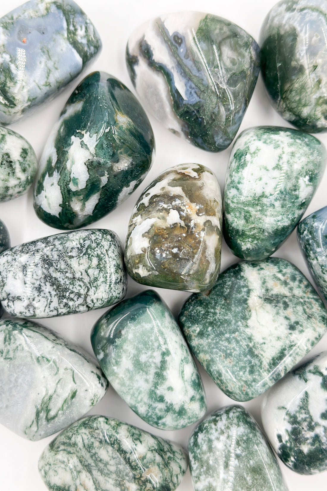 Moss Agate Tumble | Optimism - Balance 