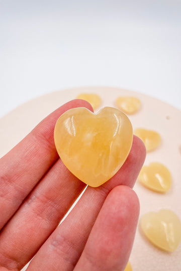 Yellow Calcite Hearts | Energy - Energy Cleaning