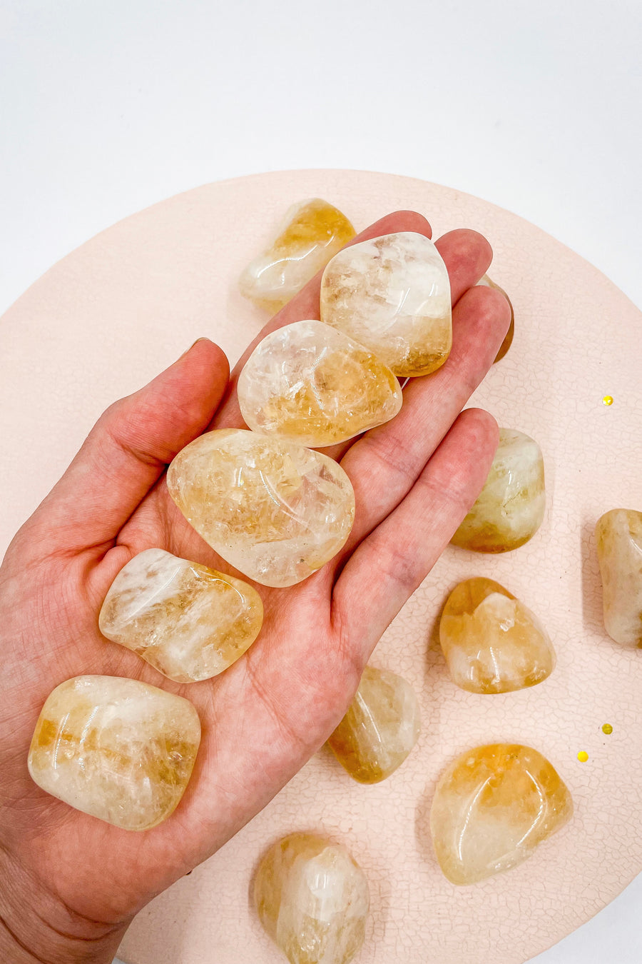 Heated Citrine (Heated Amethyst) Tumble | Abundance - Energy