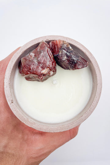 HAPPINESS CANDLE | red calcite